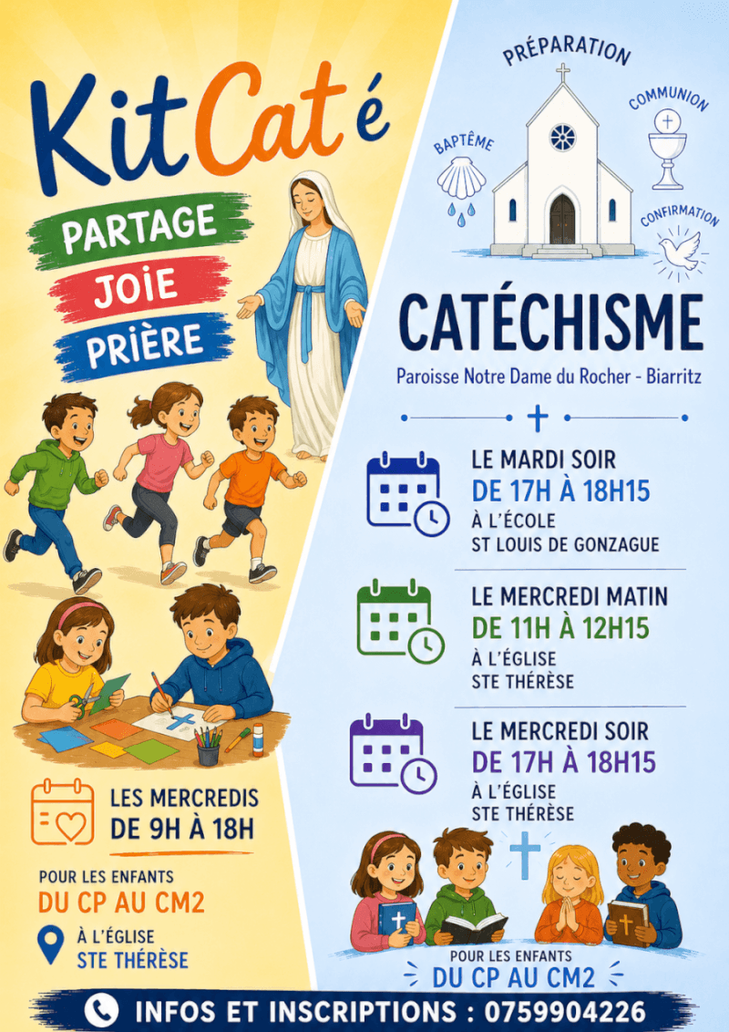 Inscriptions 2026/2027au Kitcaté et au catéchisme